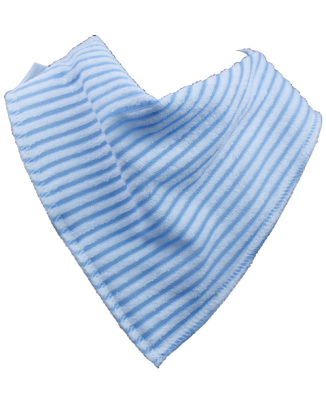 pale blue striped towelling bib