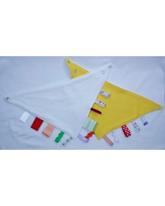 YELLOW Bibbles Reversible Taggy Bandana Bib